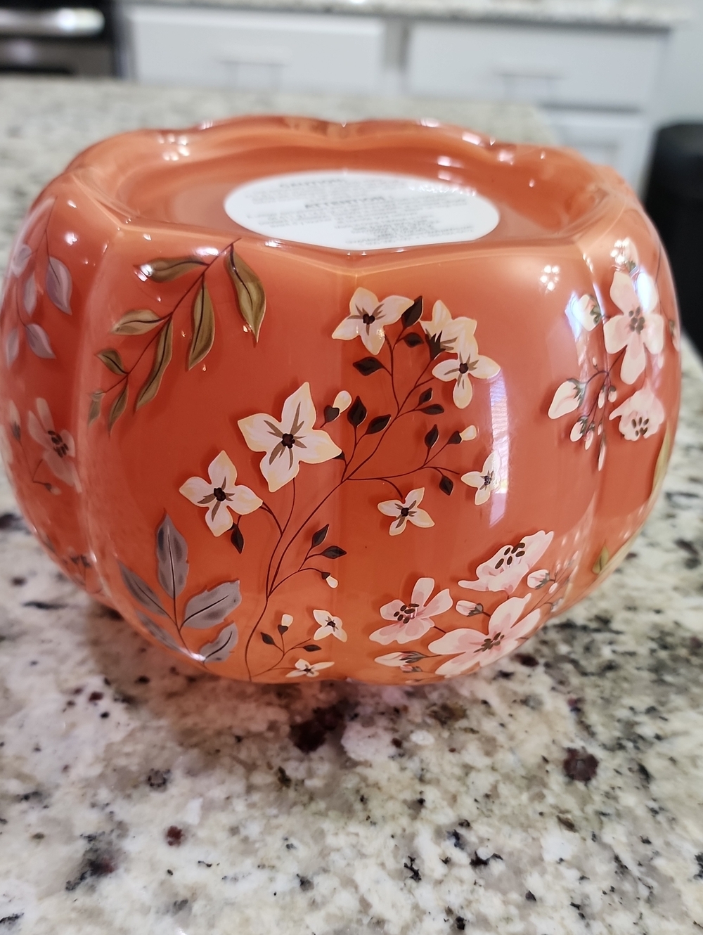 Bath & Body Works Glass Pumpkin 3 Wick Candle Holder